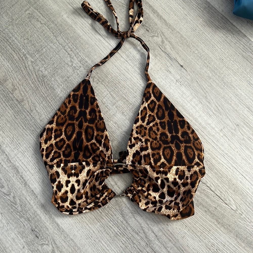 Leopard halter top